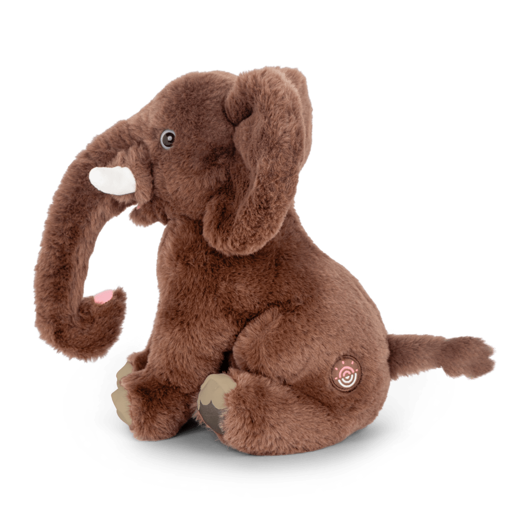 Elephant tracking plush side view