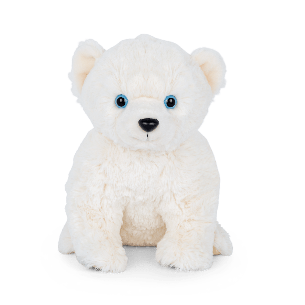 Polar bear plushie angled view (3rd angle).