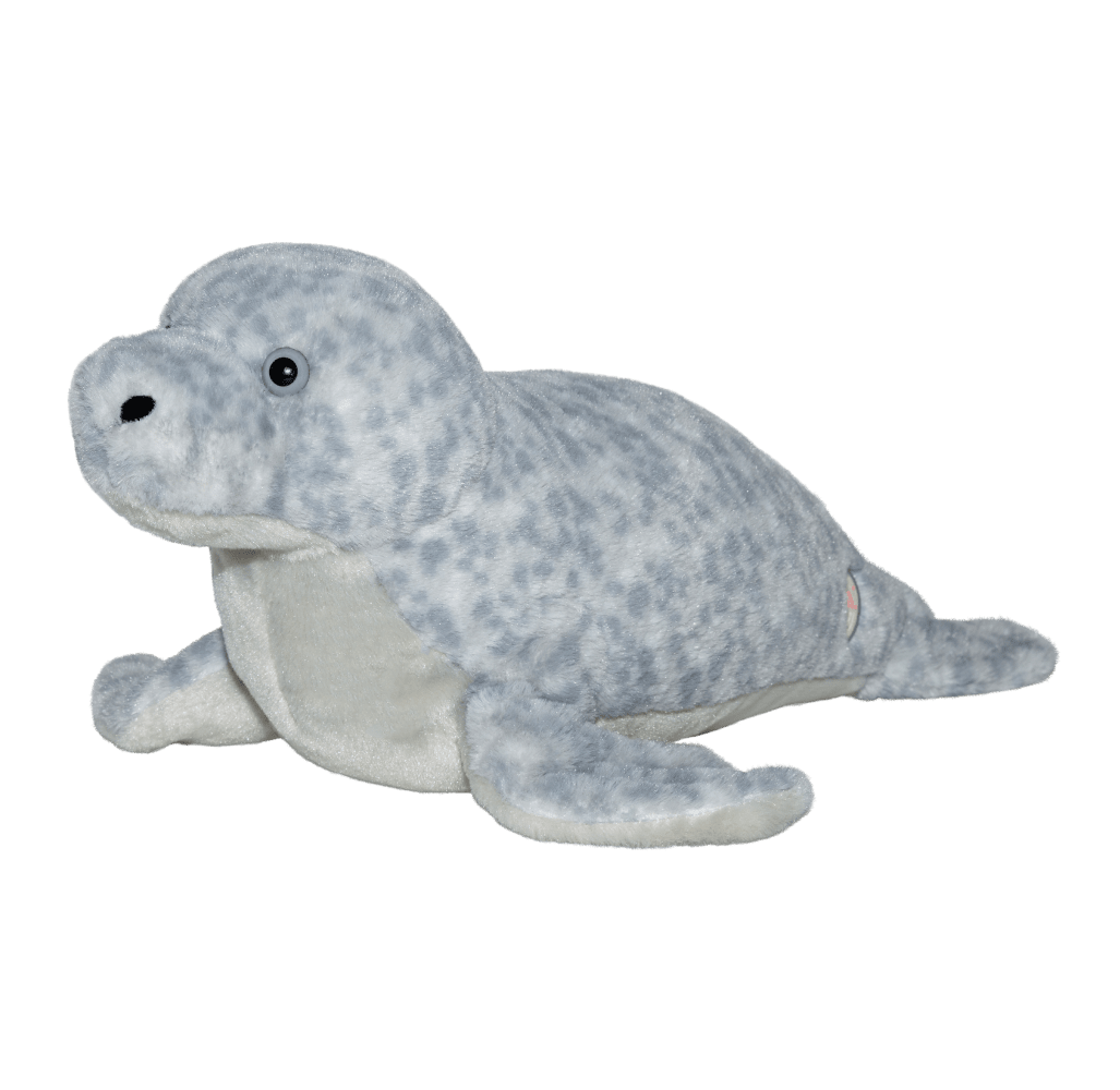 Seal plushie angled view