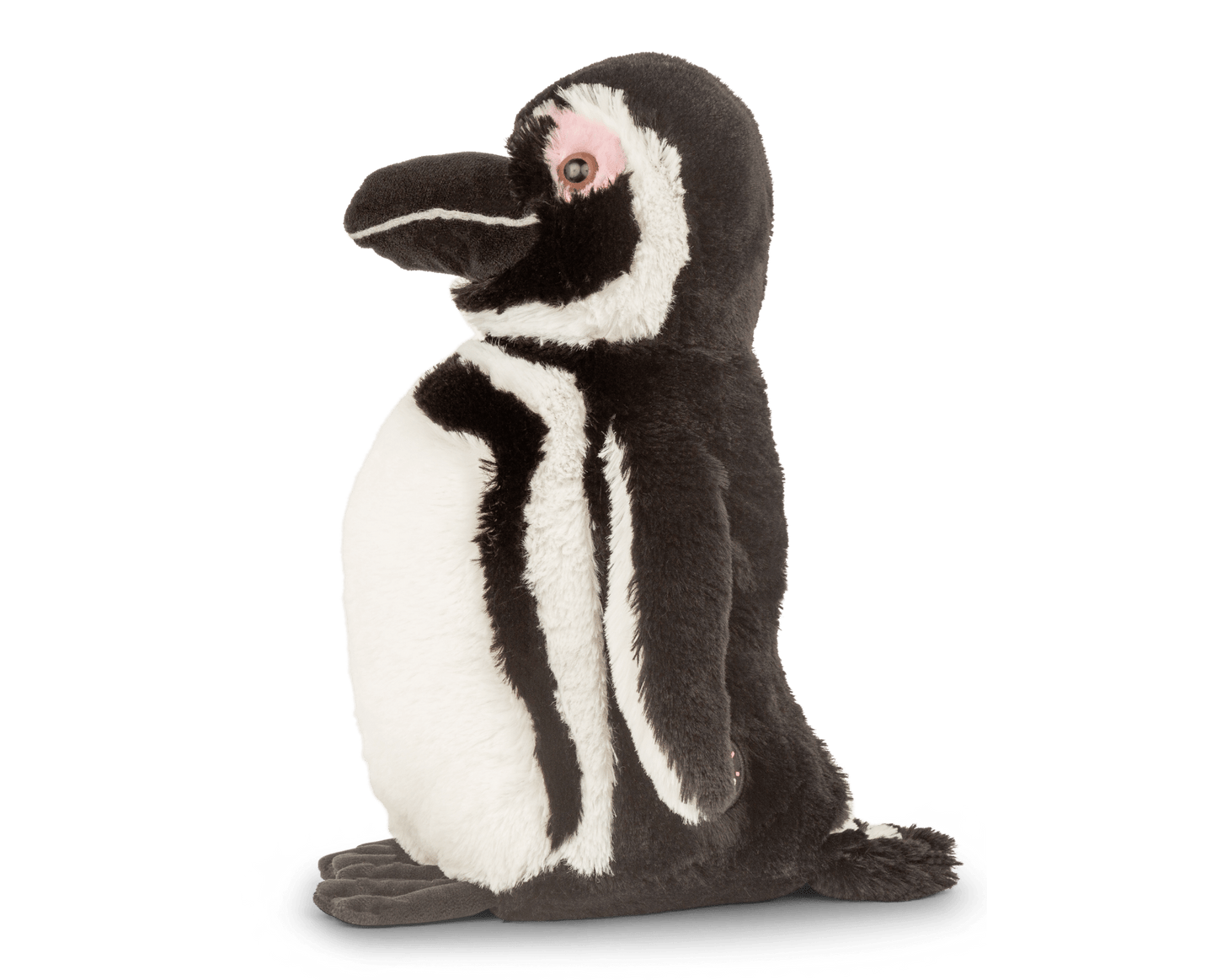 Penguin plushie side view (larger version).