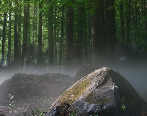 Forest with fog