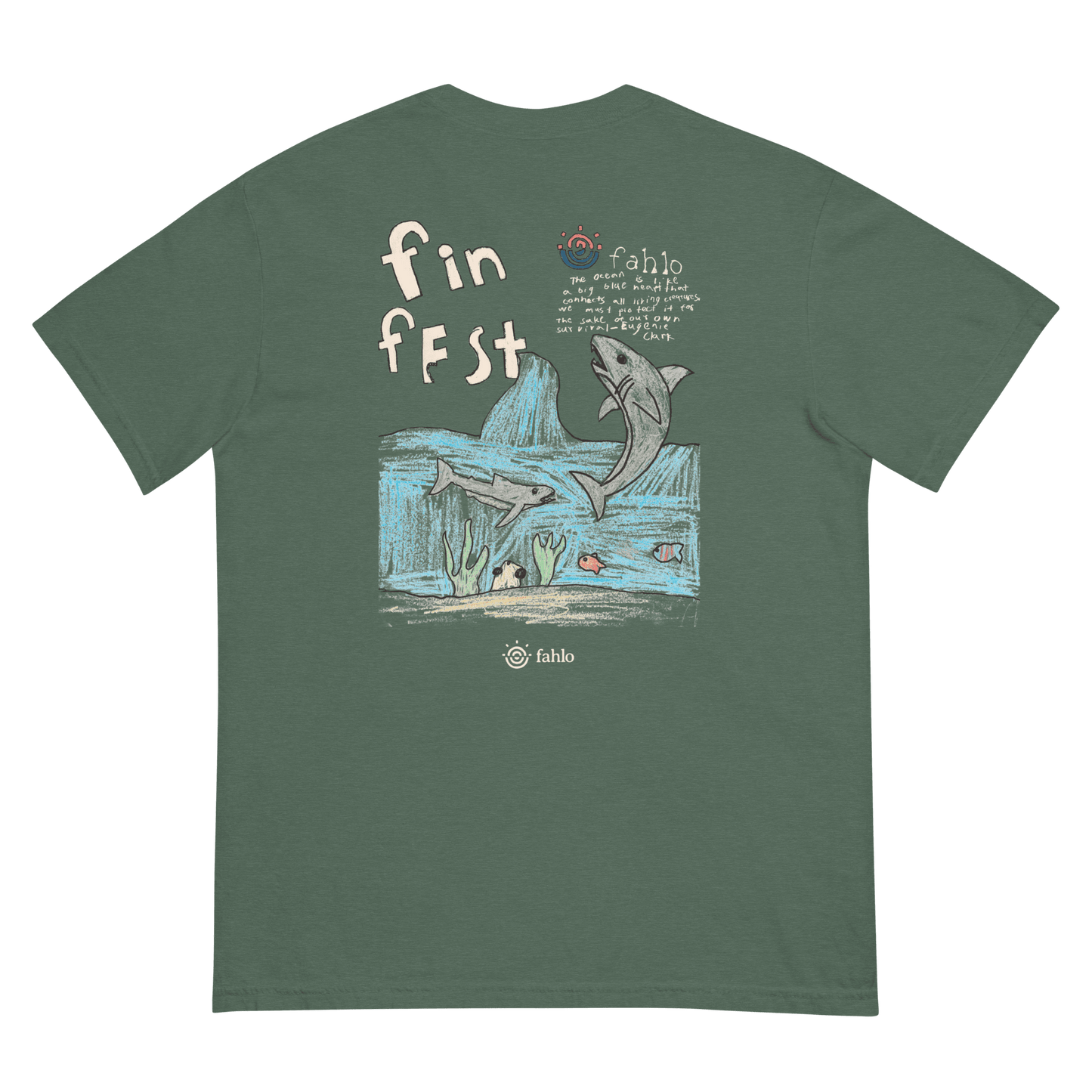 Unisex blue spruce t-shirt back view