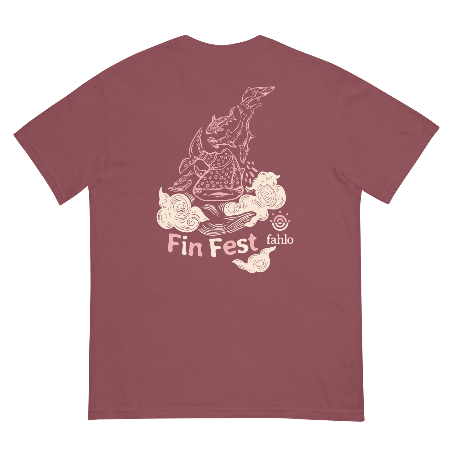 Flat lay of brick tee back