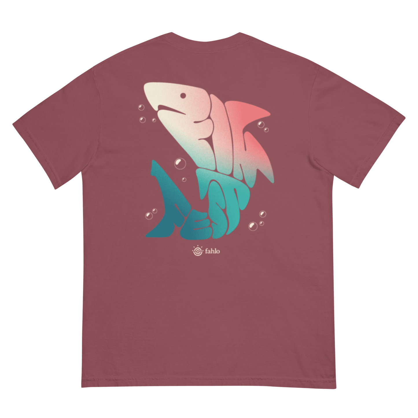 Brick tee back on white