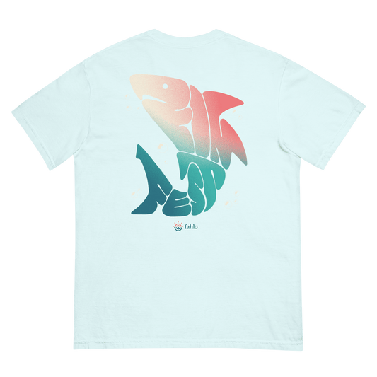 Back of chambray T-shirt