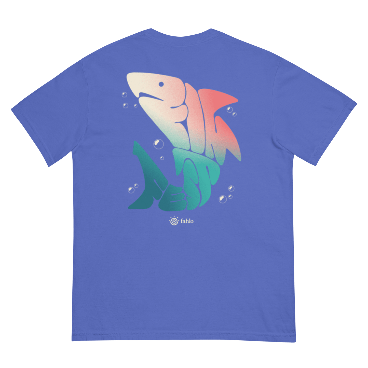 Back view flo blue tee