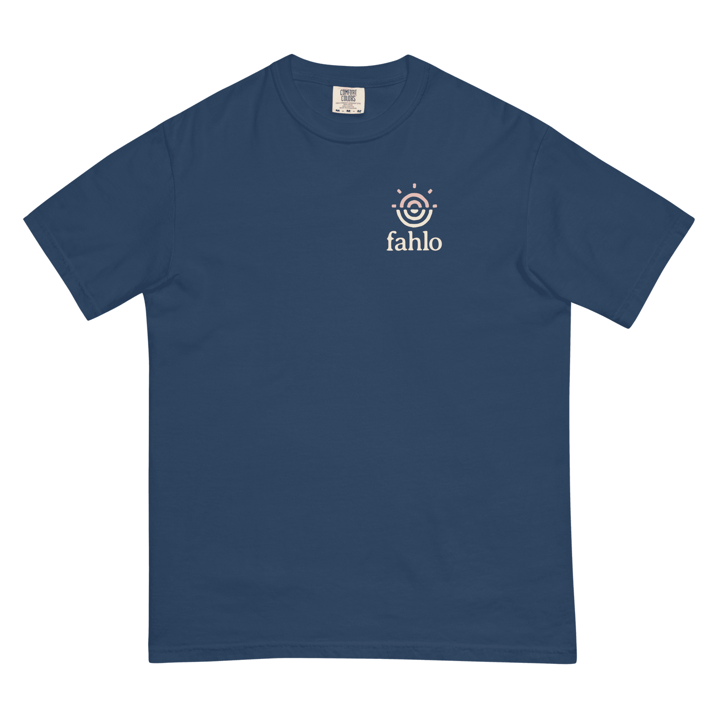 Navy tee front showing simple styling