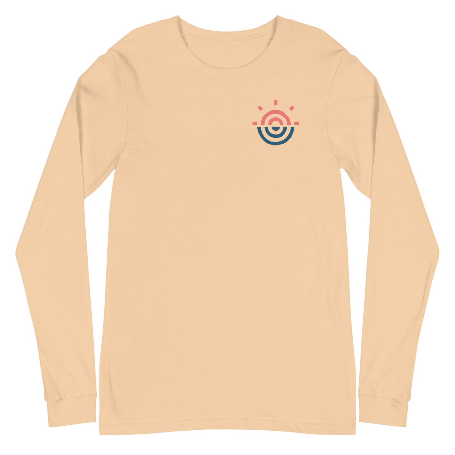 Sand dune unisex long sleeve tee showing the front view.