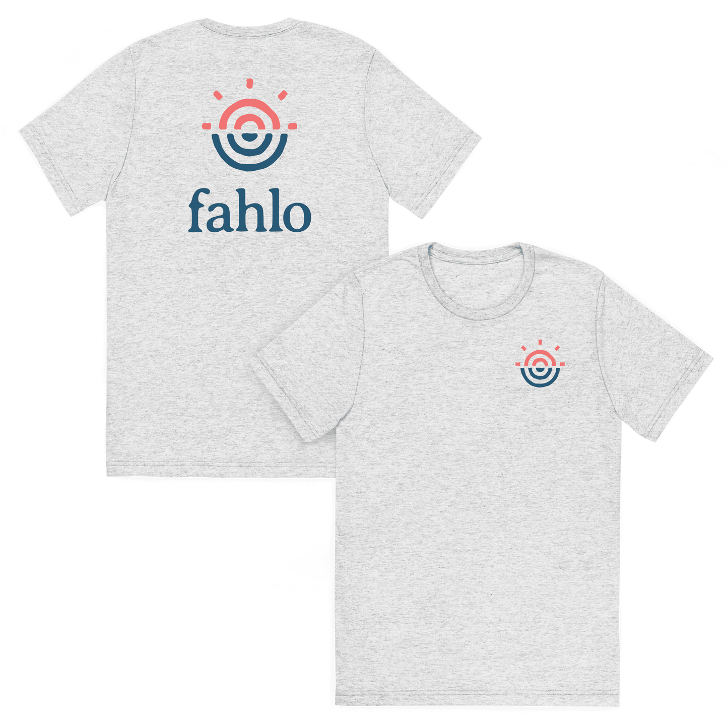 White fleck tri-blend unisex t-shirt showcasing the front design.