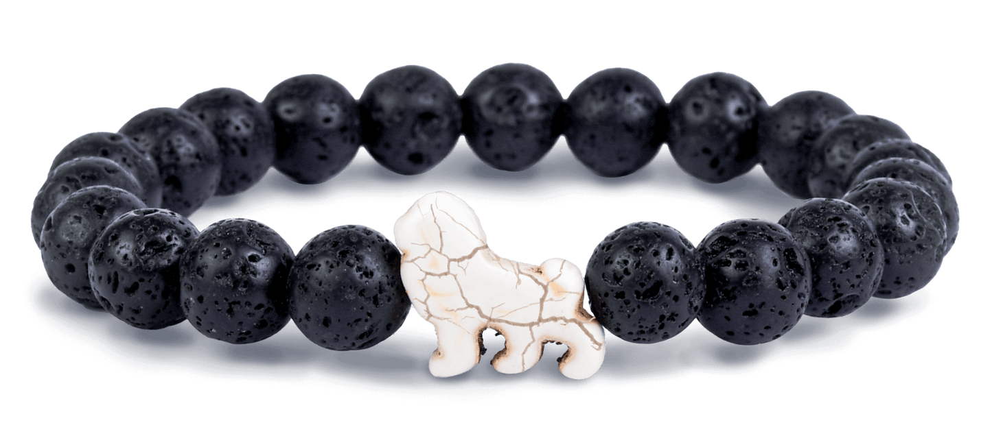 Fahlo Lava Stone Lion Tracking Bracelet