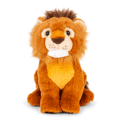 Lion plushie front angled view.