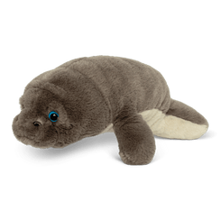 Manatee plushie angled view.