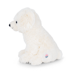 Polar bear plushie angled view (4th angle).