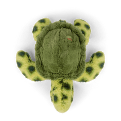 Sea turtle plushie top angled view.