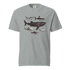 Fahlo Shark Species T-Shirt - Granite - Back