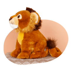 Lion plushie lifestyle image.