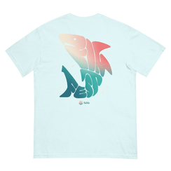 Back of chambray T-shirt