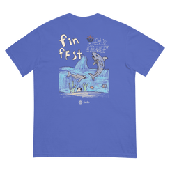 Back of flo blue T-shirt