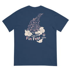Navy unisex tee showing back design