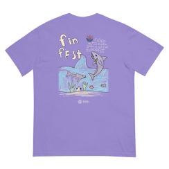 Back of violet T-shirt with soft fabric