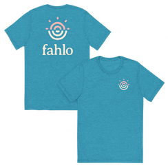Aqua tri-blend unisex t-shirt displaying a front view.