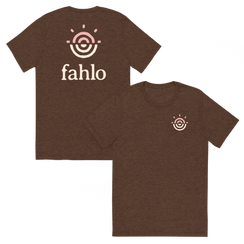 Brown tri-blend unisex t-shirt displaying the front design.