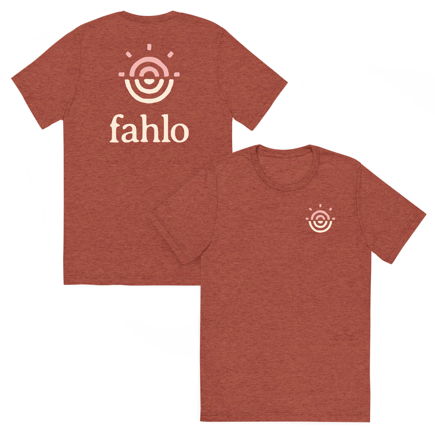 Clay tri-blend unisex t-shirt showing the front design.