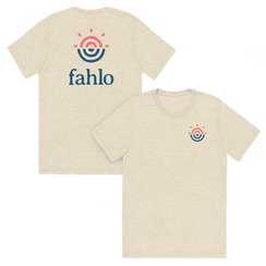 Oatmeal tri-blend unisex t-shirt featuring the front design.