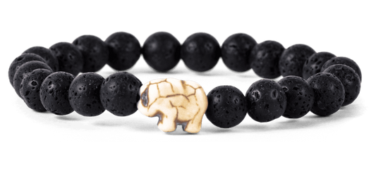 Fahlo Lava Stone Elephant Tracking Bracelet 