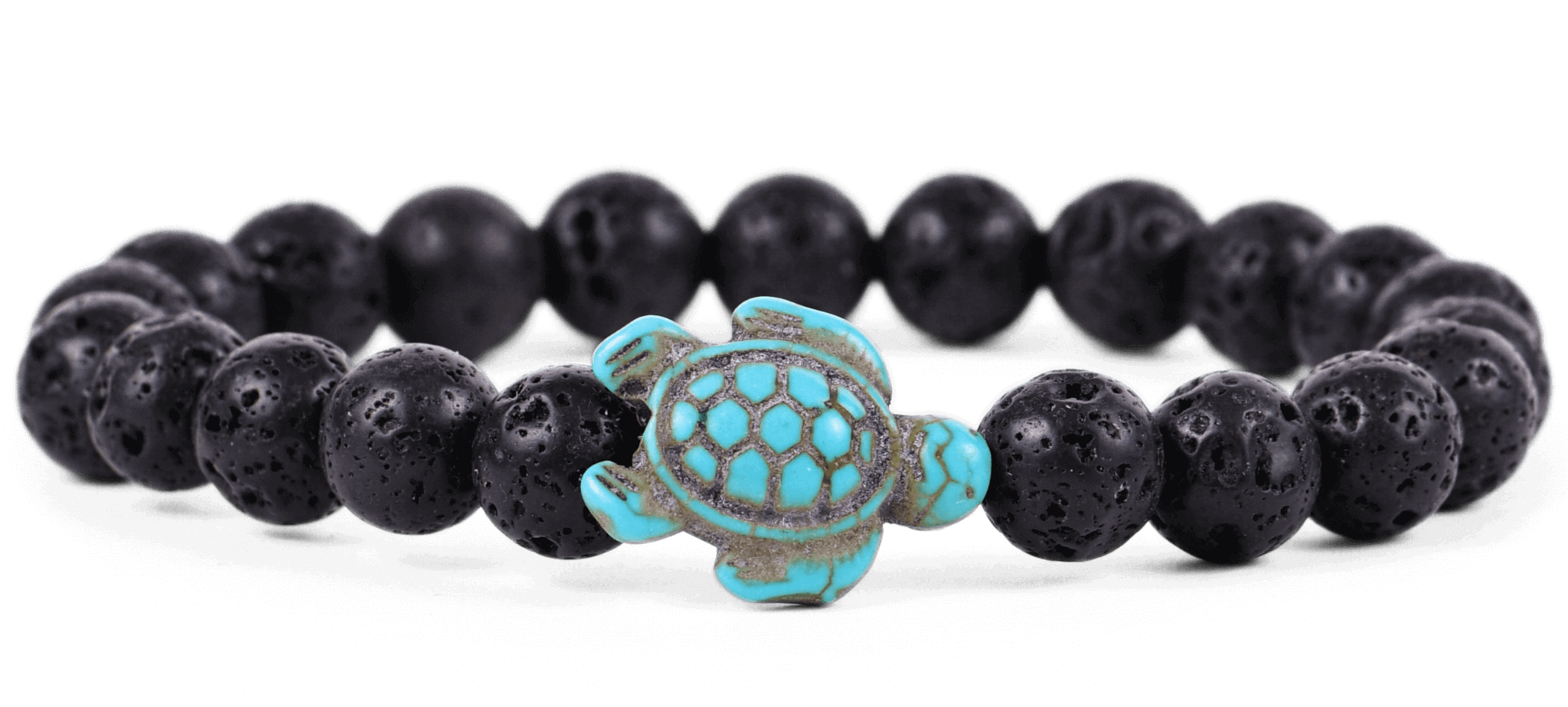 Fahlo Lava Stone Sea Turtle Bracelet